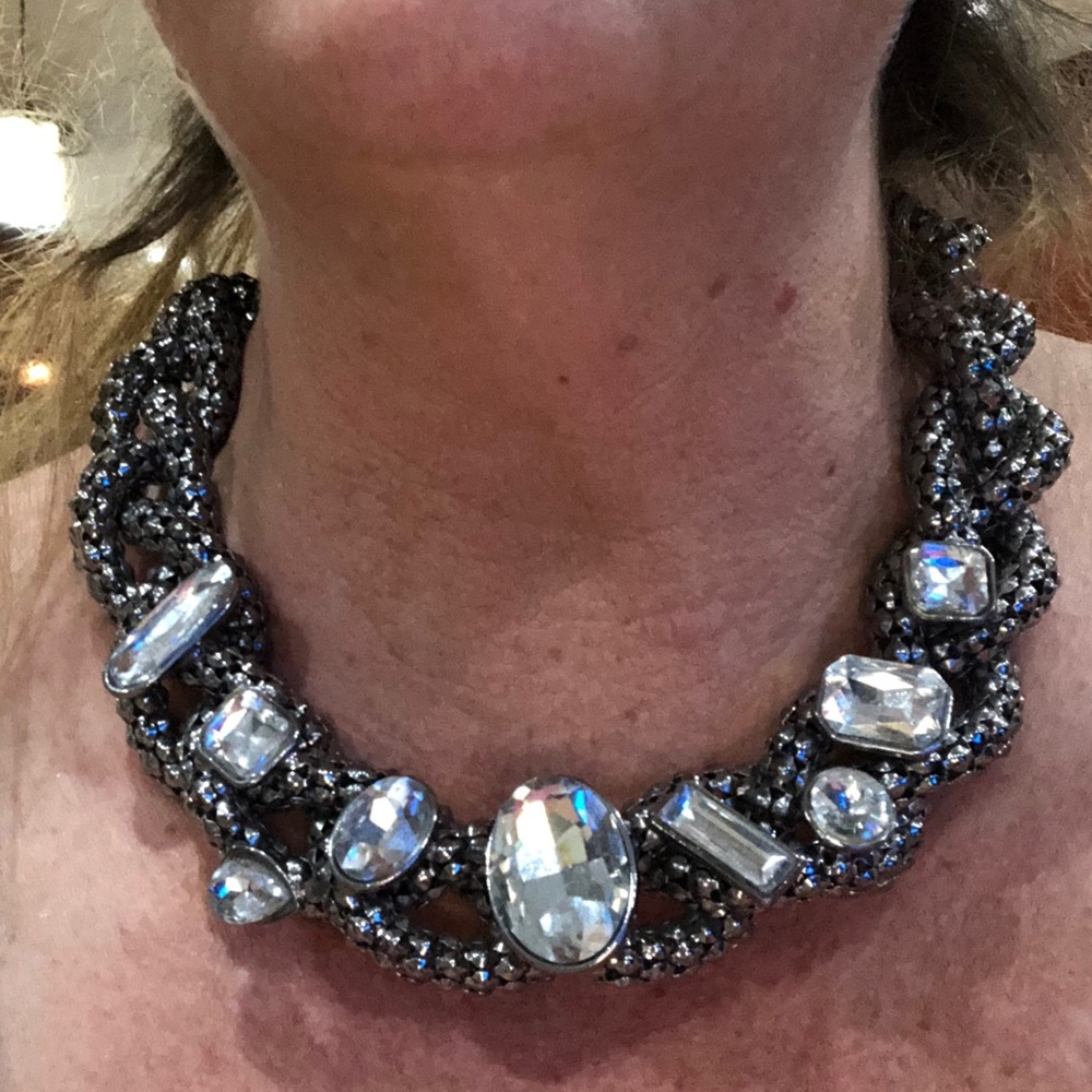 Statement Chunky Rhinestone Chain Necklace - Picture 8 of 8